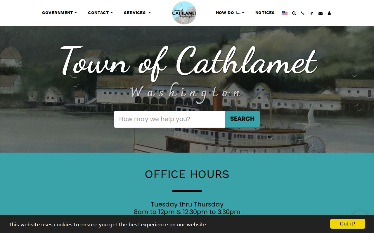 Cathlamet Town Hall near local criminal record offices