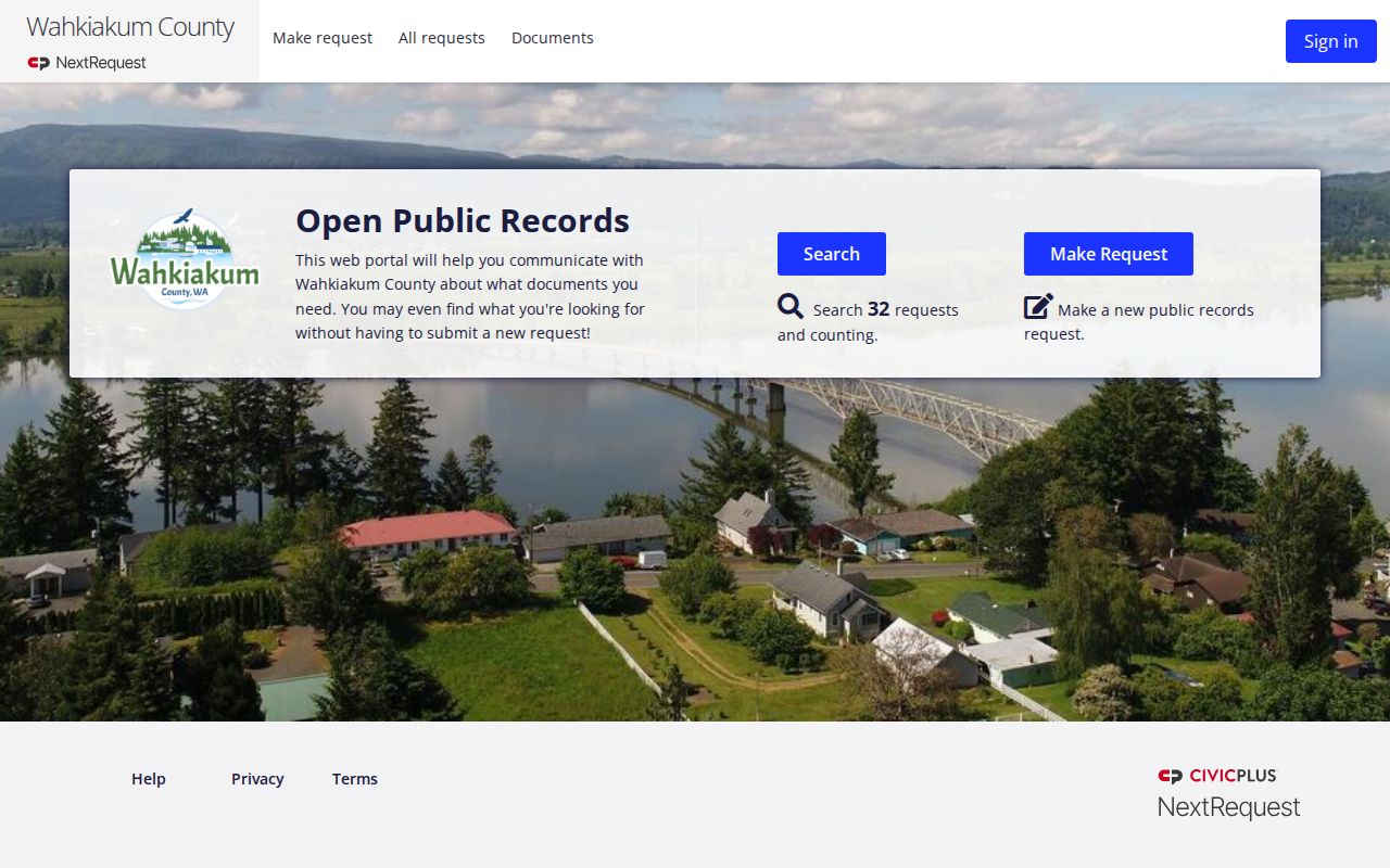 Wahkiakum County criminal court cases NextRequest portal